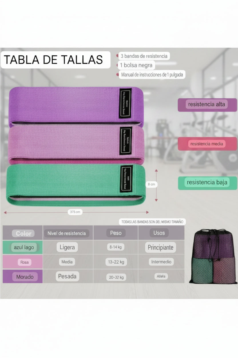 3 BANDAS DE RESISTENCIA PARA EJERCICIO