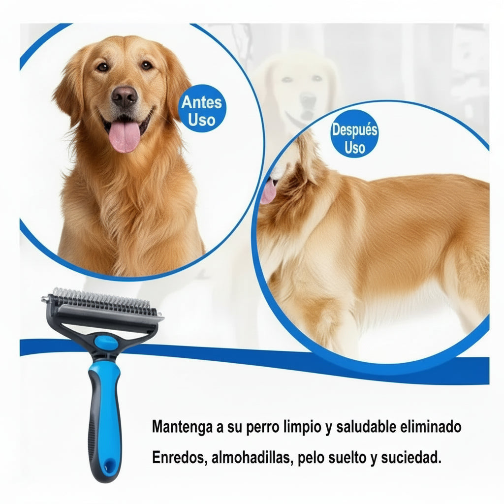 2 En 1 Cepillo Deslanador Perro Gato Pei