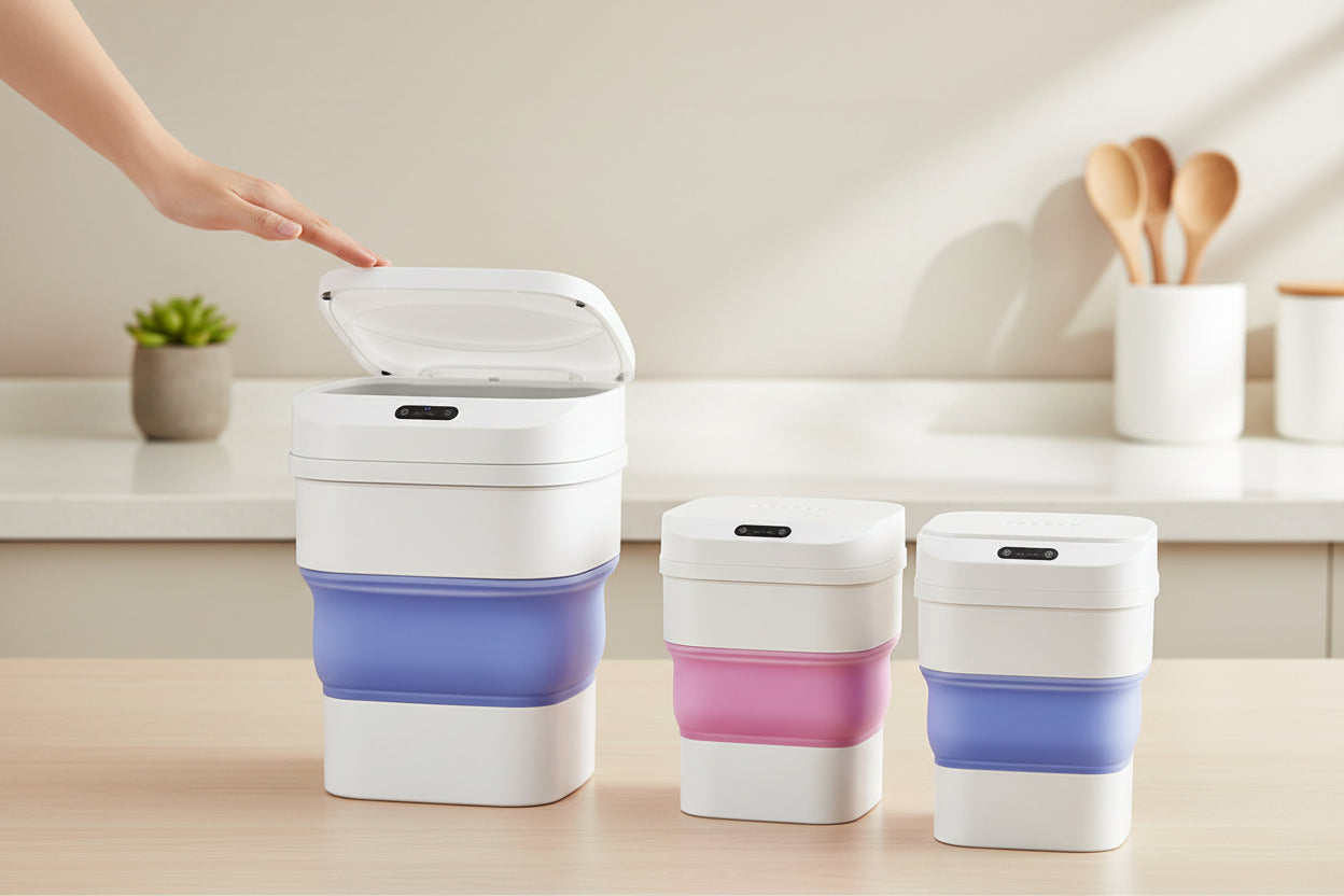 BOTE PLEGABLE CON SENSOR PARA BASURA