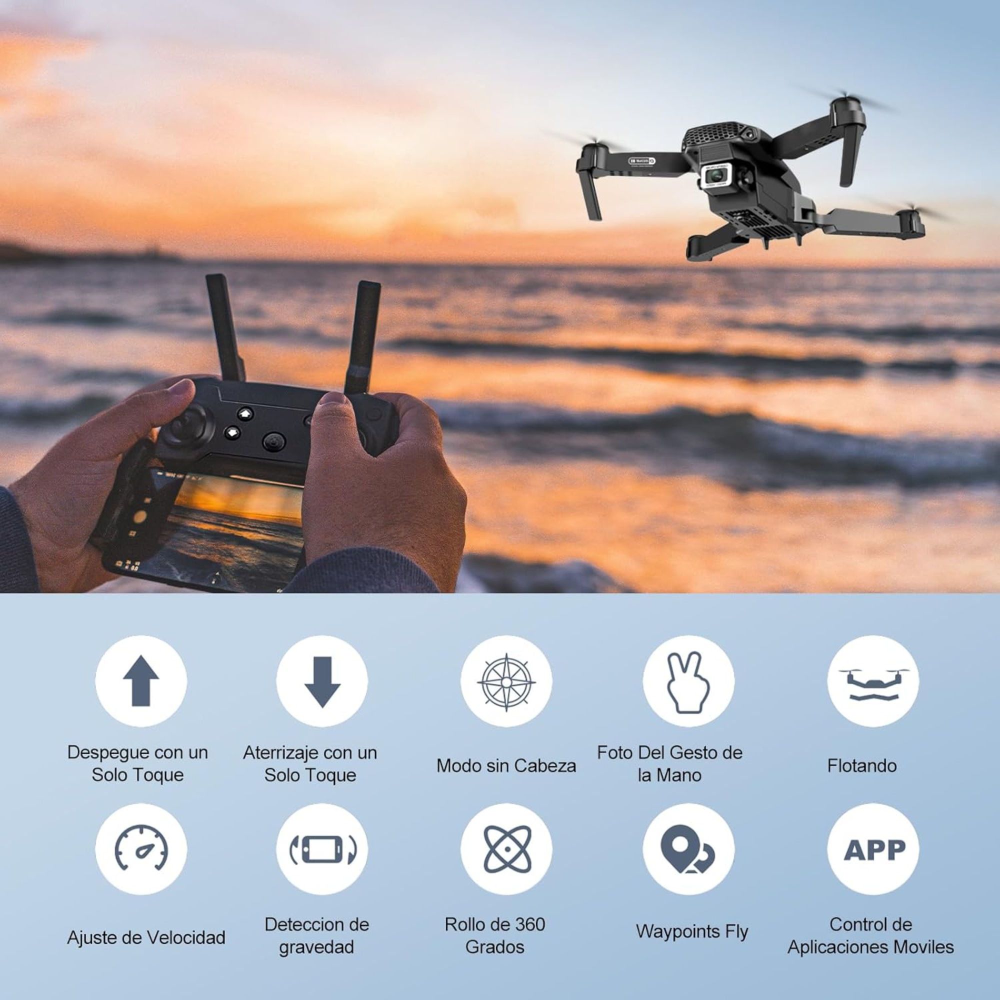Kit 2 Drones +1 Audifonos Diadema P9