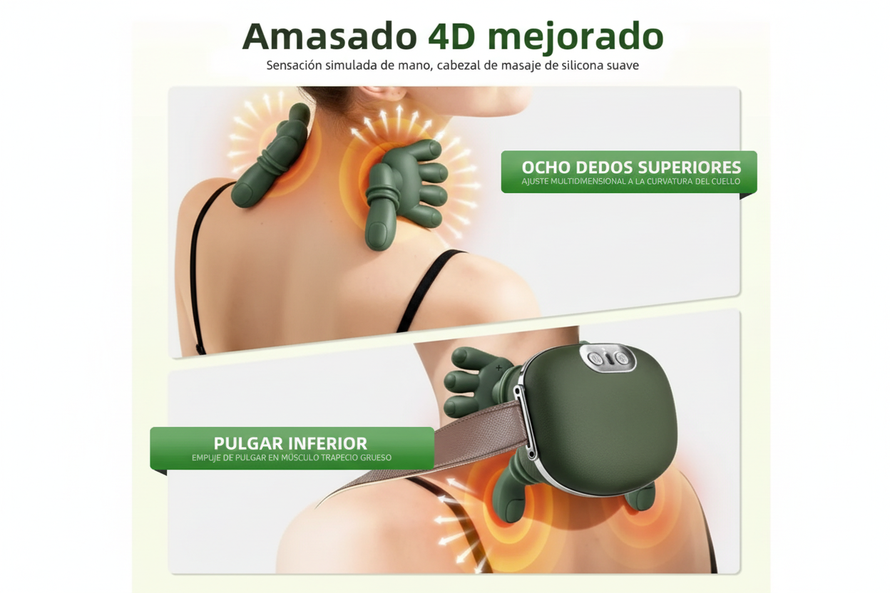 Masajeador Eléctrico Con Dedos Portátil