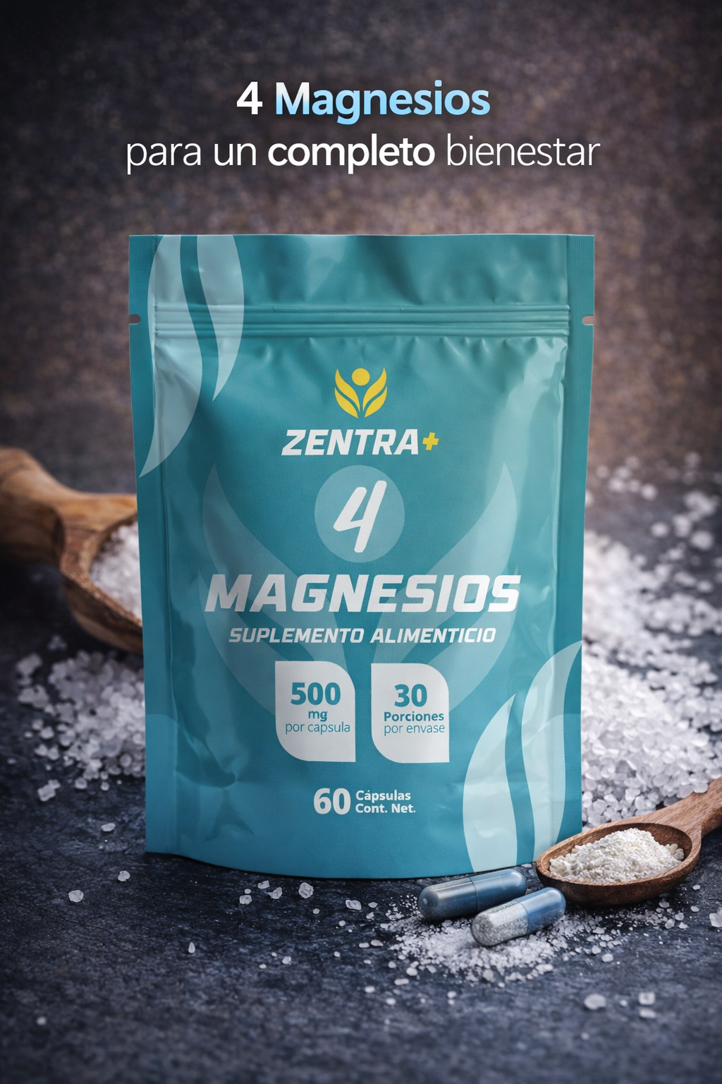 4 Magnesios |60 cápsulas 500mg x cap