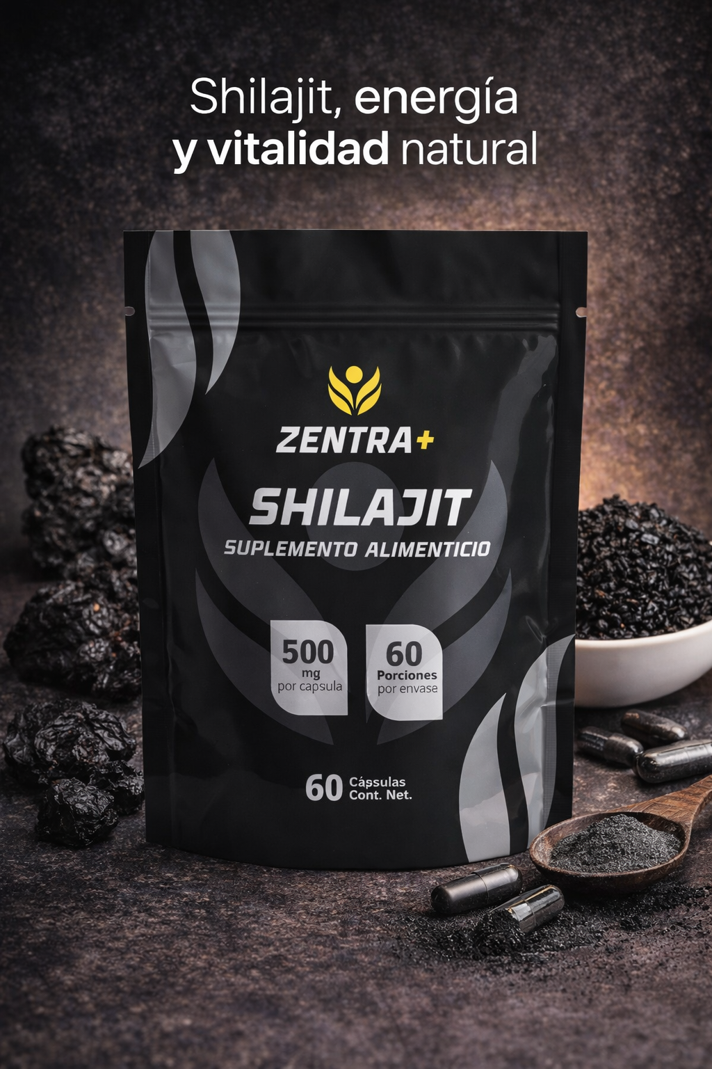 Shilajit | 60 Cápsulas | 500 mg x cap