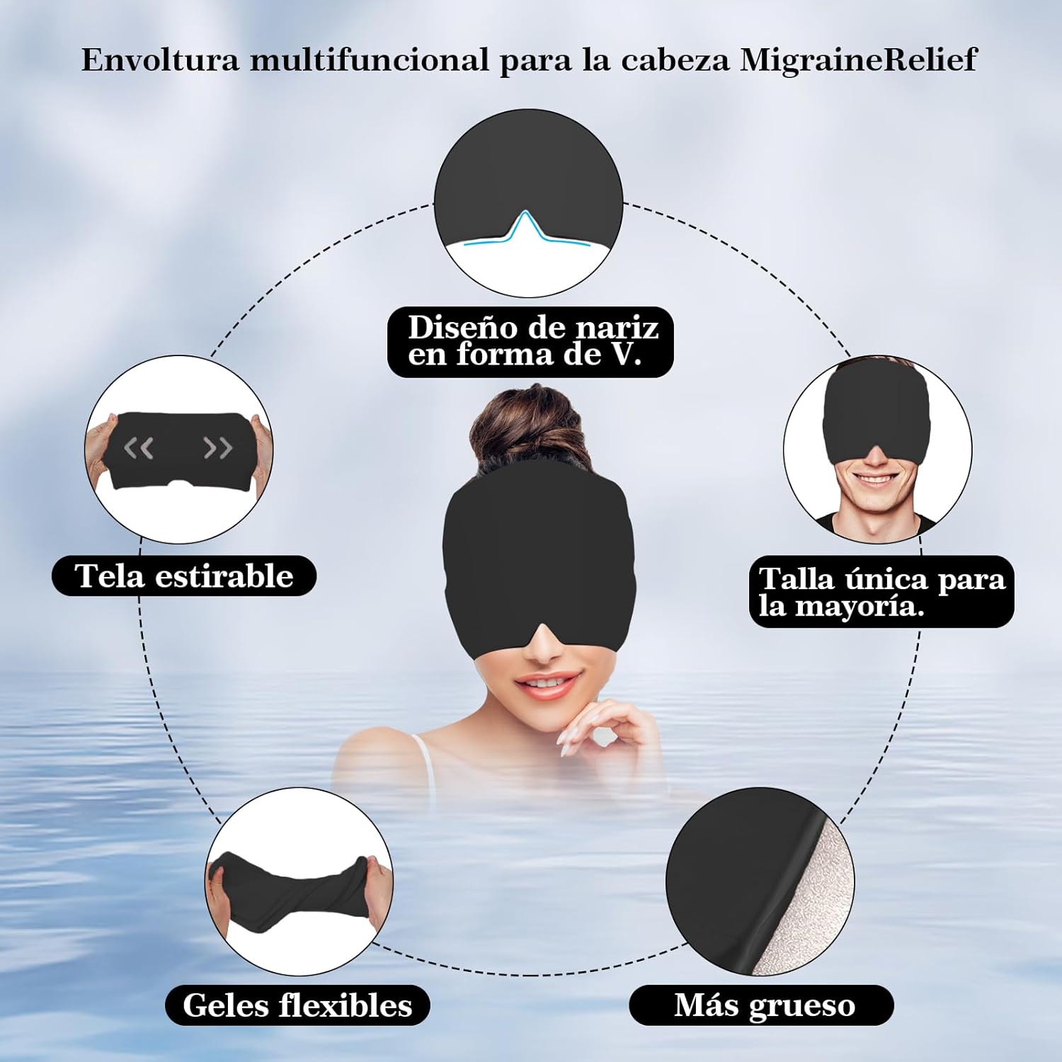 GORRO DE GEL PARA LA MIGRAÑA